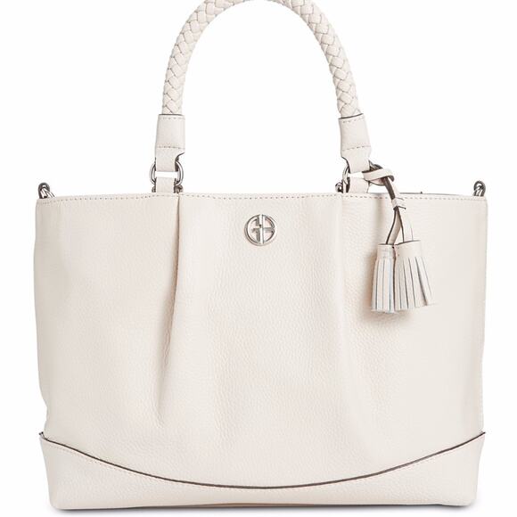 Giani Bernini Braided Handle Leather Satchel - Picture 1 of 6